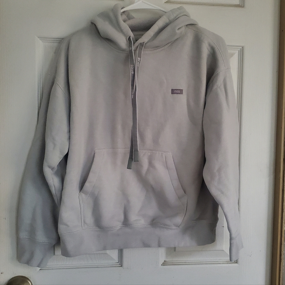 FIGS  Pullover Hoodie in Light Gray. Size Small
